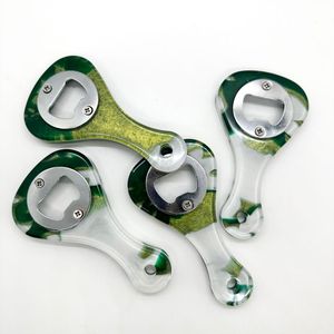 Ouvre-bouteille en résine fait main avec motifs artistiques à l'encre d'alcool, idéal pour un cadeau haut de gamme et pour la collection de la maison - Product Image 4