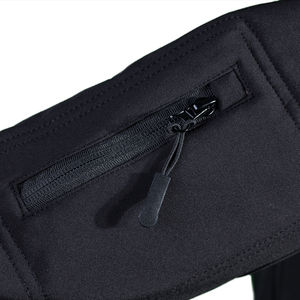 Veste de survêtement noire à col montant zippé, personnalisable, de haute qualité, légère, réfléchissante et ajustable pour homme - Product Image 3