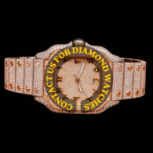 Top Rated Fancy Square <b>Case</b> Arabic Numerals Dial Full Iced Moissanite Diamond Hip Hop Man's Party Wear Collection Fine Jewelry - Product Image 1