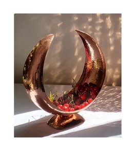 Bol de service pour fruits en forme de lune, couleur cuivre acier, écologique, classique, vaisselle de haute qualité - Product Image 1