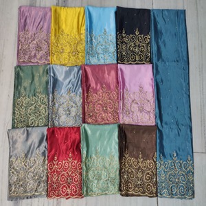 High Quality Latest Stunning Fashion Somalian Underskirt Gorgura Satin Fabric Stonework Floral Pattern Heavyweight Dress - Product Image 3