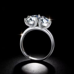 10k White Gold 3-Carat VVS Moissanite Toi et Moi Radiant & Pear Diamond RING - Product Image 3