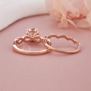 Trendy Rose <b>Gold</b> Diamond <b>Ring</b> Round Cut Bridal <b>Set</b> Diamond <b>Rings</b> Lab Created Diamond <b>Rings</b> with IGI Certified for Wholesale - Product Image 1
