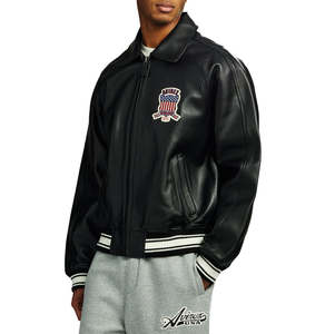 Luxury Customize USA Icon Flight Avirex Bomber <b>Leather</b> <b>Jacket</b> 100% Genuine Cowhide <b>Leather</b> <b>Jacket</b> With Customized OEM ODM - Product Image 5