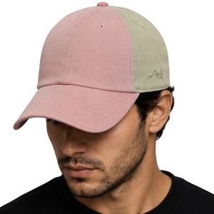 Casquette de baseball bicolore rose poudré et vert sauge, ajustable, en coton, style décontracté, streetwear, unisexe, personnalisable, OEM, vente en gros - Product Image 1