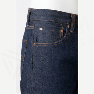 Straight-Leg Dark Wash <b>Denim</b> Jeans Men High Waist Regular Fit Cotton Casual Autumn Style Pants - Product Image 5