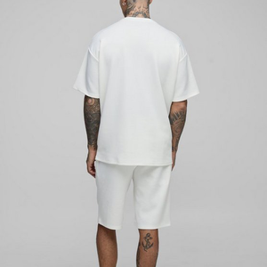 Ensemble personnalisé de 2 pièces, t-shirt et short, ensemble de survêtement unisexe d'été, t-shirt à manches courtes uni, short, ensemble pour homme - Product Image 6