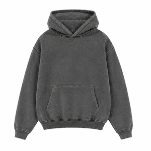 Sweat-shirt à capuche pour homme, coupe classique, couleur unie, en molleton de coton écologique, décontracté, avec poche avant, 300g, pour l'automne - Product Image 5