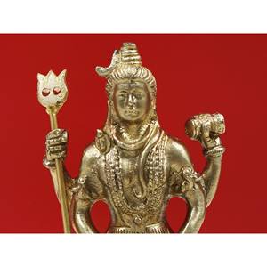 Petite sculpture en laiton Mahayogi Shiva faite à la main de 3 pouces fabriquée en Inde - Product Image 4