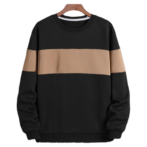 Sudadera de Cuello Redondo para Hombre, Diseño Color Block, Corte Holgado, Largo Regular, Tejido de Punto, Estilo Casual para Otoño - Product Image 1