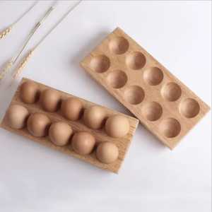 Wooden <b>Egg</b> Holder Tray 10 Slot <b>Egg</b> <b>Storage</b> Rack Natural Wood <b>Egg</b> Organizer Tray Kitchen <b>Egg</b> Display Stand Serving Tray - Product Image 4