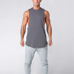 Camiseta sin mangas informal para hombre, talla grande, de algodón transpirable, color liso, para gimnasio, fitness, entrenamiento muscular - Product Image 4