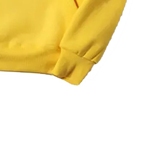 TRACK SPORTS Sweat à capuche zippé jaune uni pour homme, coupe oversize, avec poche kangourou et cordon de serrage, en tissu polyester/coton écologique - Product Image 3