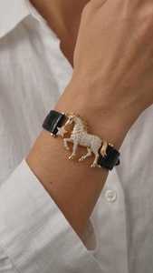 Pulsera de Oro de 14K con Diamante Cultivado en Laboratorio Unicornio, Diseño Fantasía, Corte Brillante, Certificado IGI, Joyería de Lujo Unisex, Caballo - Product Image 3