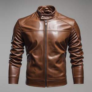 เสื้อแจ็คเก็ตหนังผู้ชายแบบทางการสำหรับฤดูหนาว น้ำหนักเบา ดีไซน์สั่งทำพิเศษ OEM คุณภาพสูง ระบายอากาศได้ดี สำหรับขายออนไลน์ - Product Image 5