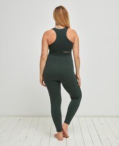 ชุดโยคะสำหรับคนท้องฤดูร้อนแบบใหม่ขายส่ง เอวสูงพร้อมเข็มขัดรัดหน้าท้อง กางเกงเลกกิ้งเนื้อนุ่ม ช่วยพยุงหน้าท้อง ชุดออกกำลังกายสำหรับหญิงตั้งครรภ์ - Product Image 4