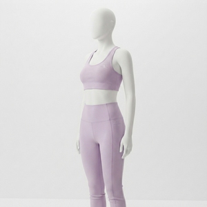 Ensemble de yoga deux pièces pour femme : soutien-gorge de sport dos nageur lavande et leggings taille haute – Tenue de sport et fitness - Product Image 1