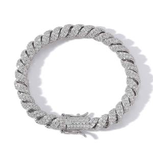 Direct Factory Supply Luxury Round Cut Moissanite Diamond Cuban Bracelet <b>for</b> <b>Men</b> and Women Available <b>for</b> Export Price - Product Image 1
