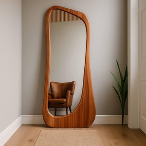 Decorative Handmade Modern Round Wooden Wall <b>Mirror</b> Eco-Friendly Hanging <b>Mirror</b> - Product Image 1
