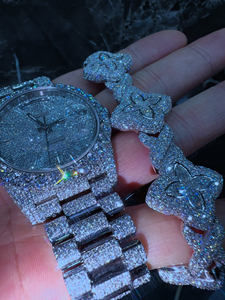 Reloj Totalmente Cubierto de Diamantes VVS Moissanite Plateado, Tendencia, Superventas, Estilo Hip Hop, Lujoso, Premium - Product Image 5
