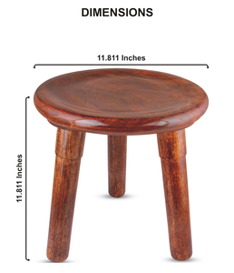 Tabouret portable à trois pieds en bois massif, chaise légère et compacte pour l'extérieur et l'intérieur, repose-pieds rustique, mobilier de maison - Product Image 3