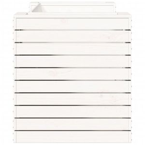 Panca in legno massello di pino panca fioriera bianca 65.9 "x 23.6" x 25.6" - Product Image 6