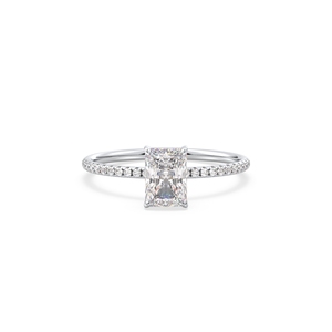 REYES Enchanting Radiant Cut 1.11Ct HPHT CVD Lab Grown Diamond <b>Ring</b> in 14K Solid Gold Rhodium Plated <b>Fine</b> Jewelry For Women - Product Image 1