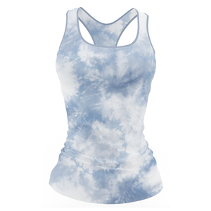 Camiseta sin mangas de verano para mujer con estampado tie-dye, chaleco de yoga transpirable, camiseta de gimnasio y fitness, venta al por mayor, ropa urbana personalizada - Product Image 3