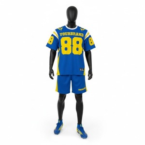 Conjunto de Camiseta y Pantalones Cortos de Fútbol Americano Personalizados, Ropa Deportiva Transpirable, Conjunto de Camiseta y Pantalones Cortos de Fútbol Americano para Unisex - Product Image 2