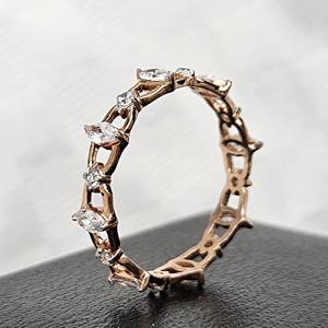 Bague en diamant Marquise de luxe cultivée en laboratoire 14K/18K or blanc classique laboratoire d'éternité créé bague de fiançailles taille brillante pour mariage - Product Image 1