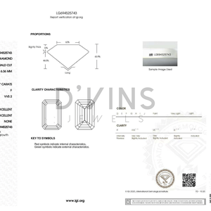 Diamantes Sueltos al por Mayor de D'vins Jewels, Corte Esmeralda de 10.07CT F VVS2 para la Fabricación de Joyas - Product Image 6