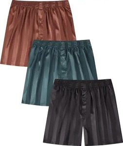 Men Solid Color Satin Shorts Elastic Waist Anti Wrinkle Casual Wear Silk Mid Rise Short <b>Pants</b> Lightweight Fashion Summer Shorts - Product Image 4