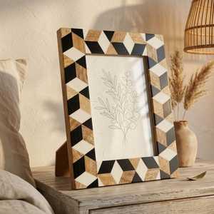 Designer Bone Inlay MDF <b>Photo</b> <b>Frame</b> with Handmade Resin Finish & Mother of <b>Pearl</b> Craft - Product Image 5