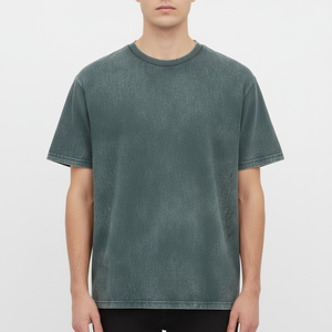 T-shirt en coton léger délavé pour homme, 230 GSM, coupe classique, col rond, manches courtes, respirant, doux, confortable, usage quotidien, OEM - Product Image 2