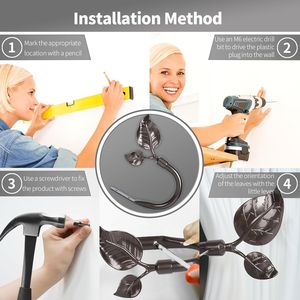 Handmade Metal Leaf Shaped Curtain Holdbacks 2pcs Antique Brass Wall <b>Tieback</b> Hook Pull Backs Elegant Side Curtain Holders for - Product Image 3