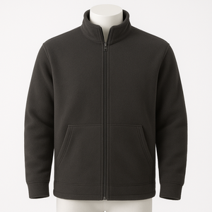 Polaire épaisse fermeture éclair complète hiver hommes sweats à capuche coupe ample coupe-vent pull mode rue élégant à manches longues poche kangourou - Product Image 2