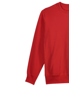 <b>Women's</b> <b>Red</b> Crew Neck <b>Sweatshirt</b> 100% Cotton Knitted Solid Color Regular Fit Autumn Wear - Product Image 5