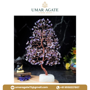 Arbre en améthyste très prisé, 10-12 pouces, avec base en quartz, fait main, décoration Feng Shui pour la maison, cadeau - Product Image 2