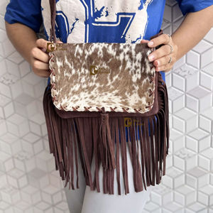 Bolso de cuero de piel de vaca auténtica de estilo occidental para mujer, bolso ligero con flecos de diseñador, nuevo bolso bohemio de gran oferta - Product Image 1