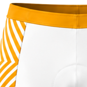 White Orange <b>Padded</b> <b>Cycling</b> <b>Shorts</b> Custom Breathable Quick Dry Stretch Bicycle Road Racing Training Athletic Performance Wear - Product Image 3