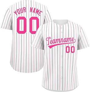 Camiseta de béisbol personalizada con rayas, nombre personalizado, número, logotipo del equipo, ligera, de alto rendimiento, 100% poliéster, para hombre - Product Image 2