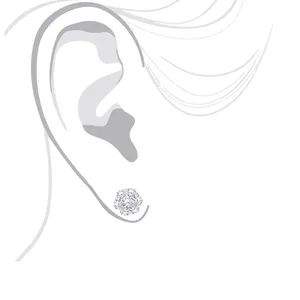 EtherStar 1.00ct Lab Grown Diamond Baguette Cut Flower Cluster Stud <b>Earrings</b> Gold Floral Rosette Screw <b>Back</b> IGI Certified Luxury - Product Image 4