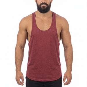 Vornex Industry Men's Knitted Tank <b>Top</b> O-Neck Sporty Casual Summer Breathable Polyester <b>Vest</b> Anti-Pilling Character Print - Product Image 5