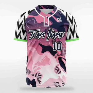 Camiseta de Béisbol Rosa Camuflada Personalizada 2025, Patrón Abstracto, Manga Corta, Uniforme de Equipo, Nombre y Número Personalizados, Estilo Profesional, Venta al Por Mayor - Product Image 6