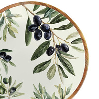 Grote Handgemaakte Mango Hout Slakom Met Emaille Print Houten Kom Voor Het Serveren Van Eco-Vriendelijke Hot Selling Product Groothandel Aanbiedingen