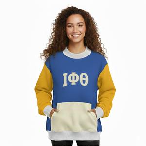 Sudadera Oversize de Mujer de Alta Calidad con Cuello Alto de Felpa Francesa, Color Personalizado y Letras Bordadas, Casual de Invierno, Antiencogimiento - Product Image 1