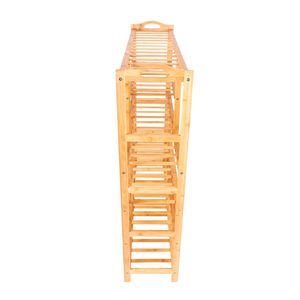 Scarpiera Moderna a 6 Ripiani in Bambù Portatile, Multifunzione, Colore Legno, RT per Arredamento e Stoccaggio in Soggiorno - Product Image 4