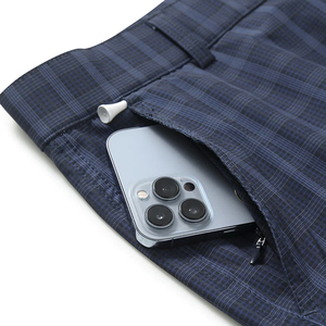 Shorts Bermuda à Carreaux pour Homme, Taille Mi-Haute, Fermeture Boutonnée, Tissu Oxford Décontracté, Motif à Carreaux - Product Image 3
