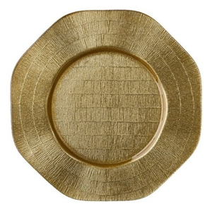 Assiettes de présentation en métal tendance avec finition dorée pour tables de mariage, repas champêtres et événements spéciaux - Product Image 1