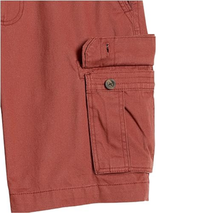Custom Ripstop Material <b>Men</b> Cargo <b>Shorts</b> Multi Storage Flap Pockets Brick <b>Red</b> Maroon Solid Tough Cut Knee Length Cargo <b>Shorts</b> - Product Image 5